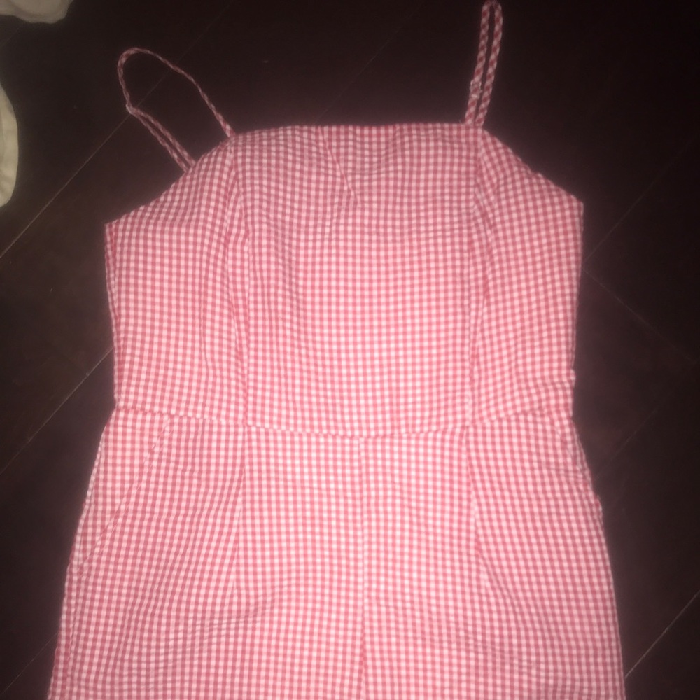 New without tags, Red seersucker scalloped romper